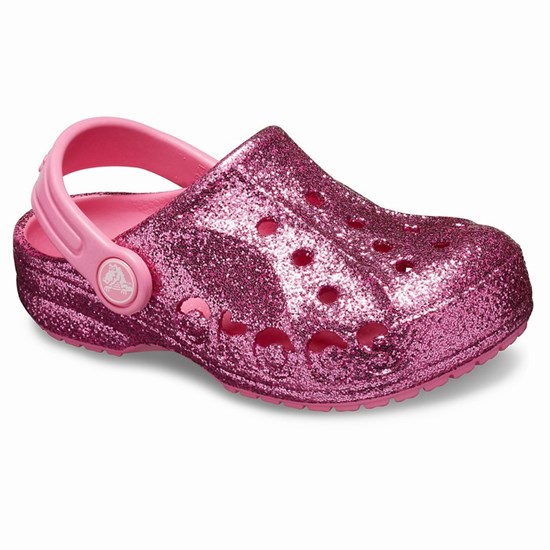 Crocs Baya Glitter Sandale Crocs Dievcenske Ruzove | XNH309716