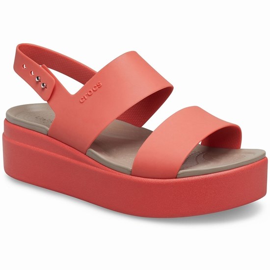 Crocs Brooklyn Low Topanky na Platforme Damske Červené | PUN702519