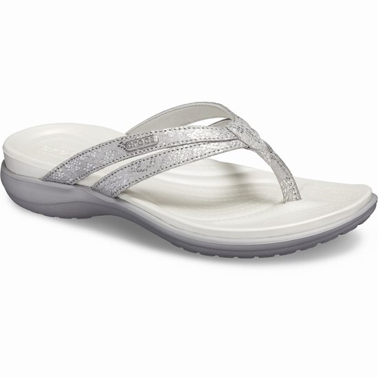 Crocs Capri Remienkové Zabky Damske Strieborne | RXW903152