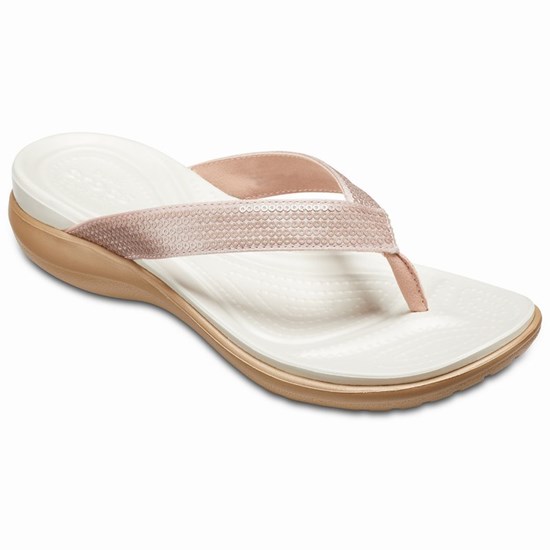 Crocs Capri V Sequin Zabky Damske Ruzove | WQE186532