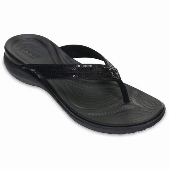Crocs Capri V Sequin Zabky Damske Čierne | KCH967048