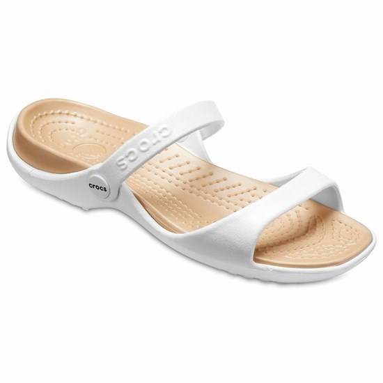 Crocs Cleo Sandale Damske Biele / Hnede | VYC593842