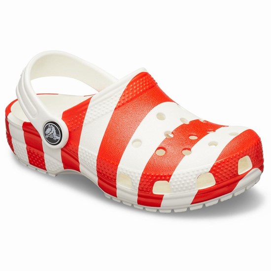 Crocs Klasické American Flag Sandale Crocs Chlapcenske Biele / Modre / Oranžové | NAL492075