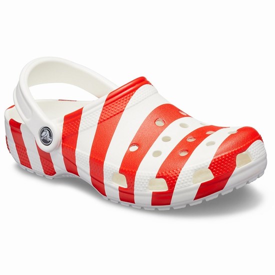 Crocs Klasické American Flag Sandale Crocs Panske Biele / Červené / Modre | NHM582170
