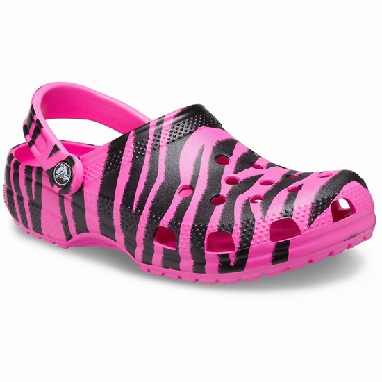 Crocs Klasické Animal Print Sandale Crocs Panske Ruzove / Čierne | SCM750281
