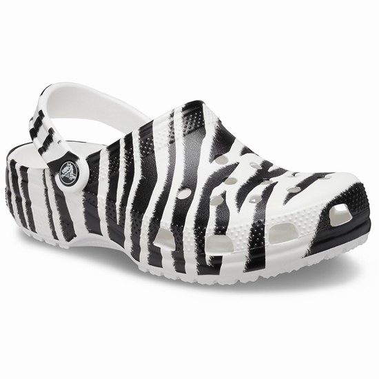 Crocs Klasické Animal Print Sandale Crocs Panske Biele / Čierne | WHQ596241