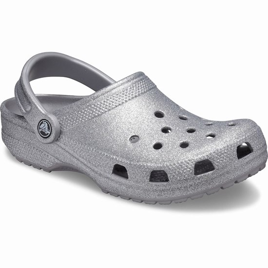 Crocs Klasické Glitter Sandale Crocs Damske Strieborne | GVY182734