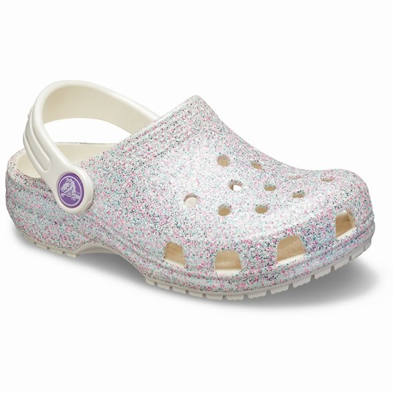Crocs Klasické Glitter Sandale Crocs Dievcenske Biele | PZY670843