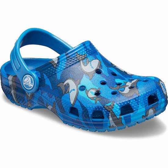 Crocs Klasické Shark Sandale Crocs Chlapcenske Modre | UXJ937501