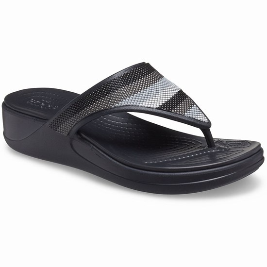 Crocs Monterey Beaded Stripe Zabky Damske Čierne | WYR165097