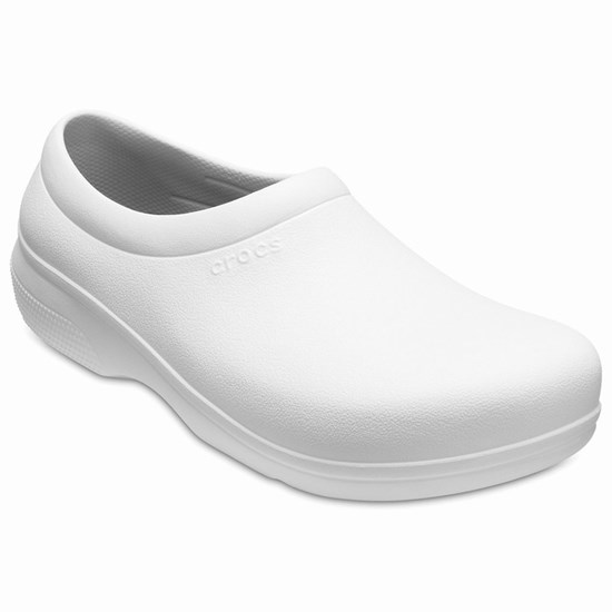 Crocs On-The-Clock Pracovná Slip-On Sandale Crocs Damske Biele | AND796520