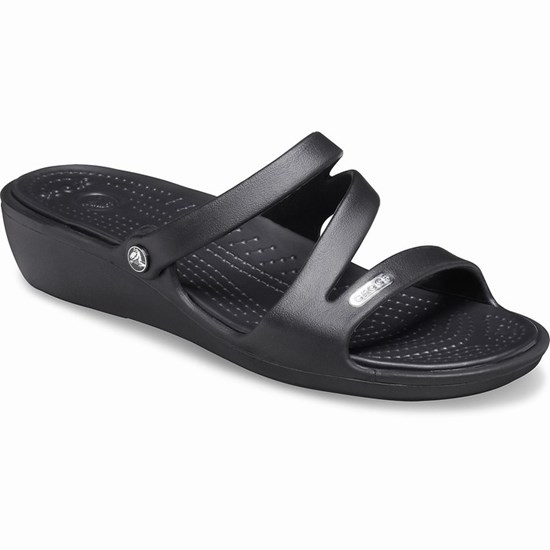 Crocs Patricia Topanky na Platforme Damske Čierne | IAV612390
