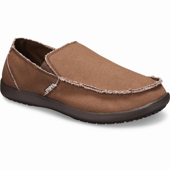 Crocs Santa Cruz Slip-On Mokasiny Panske Hnede | VUG413209