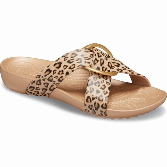 Crocs Serena Printed Cross-Band Sandale Damske Leopardie | GNQ421786