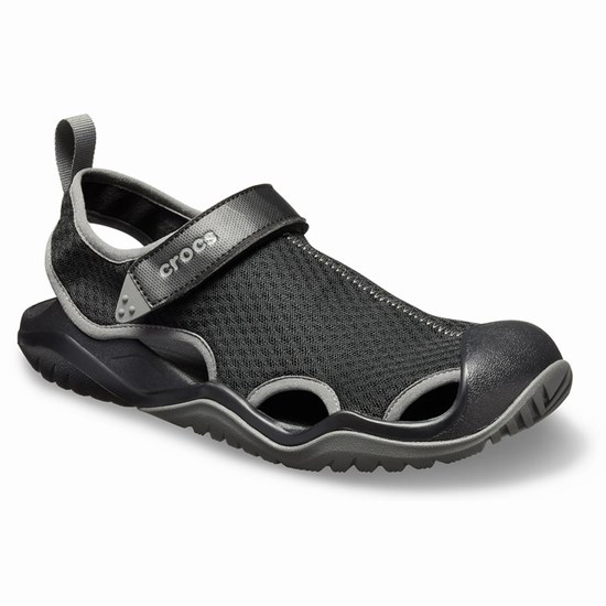 Crocs Swiftwater™ Mesh Deck Sandale Panske Čierne | FMN590386