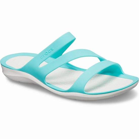 Crocs Swiftwater™ Sandale Damske Modre / Biele | HBW097138
