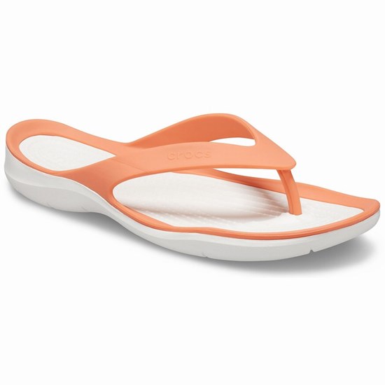 Crocs Swiftwater™ Zabky Damske Oranžové / Biele | MZR280635
