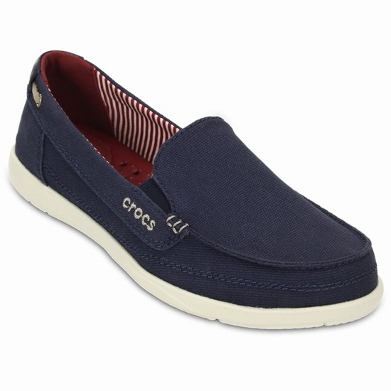 Crocs Walu Platene Mokasiny Damske Námornícka Modrá | UER157409